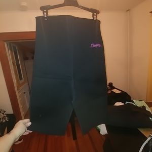 Neoprene exercise shorts.